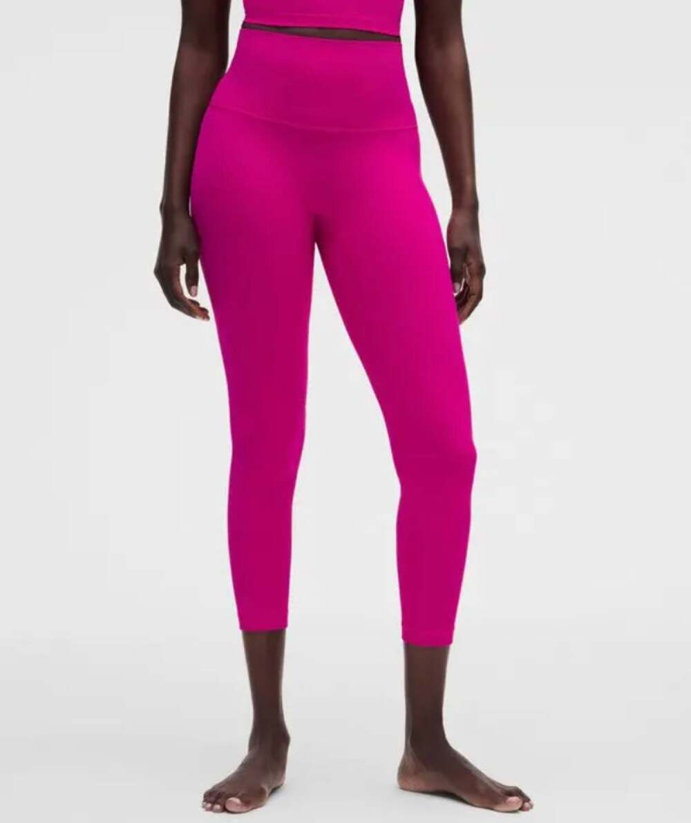 LULULEMON Align High Rise Crop Leggings Pink Flare 10